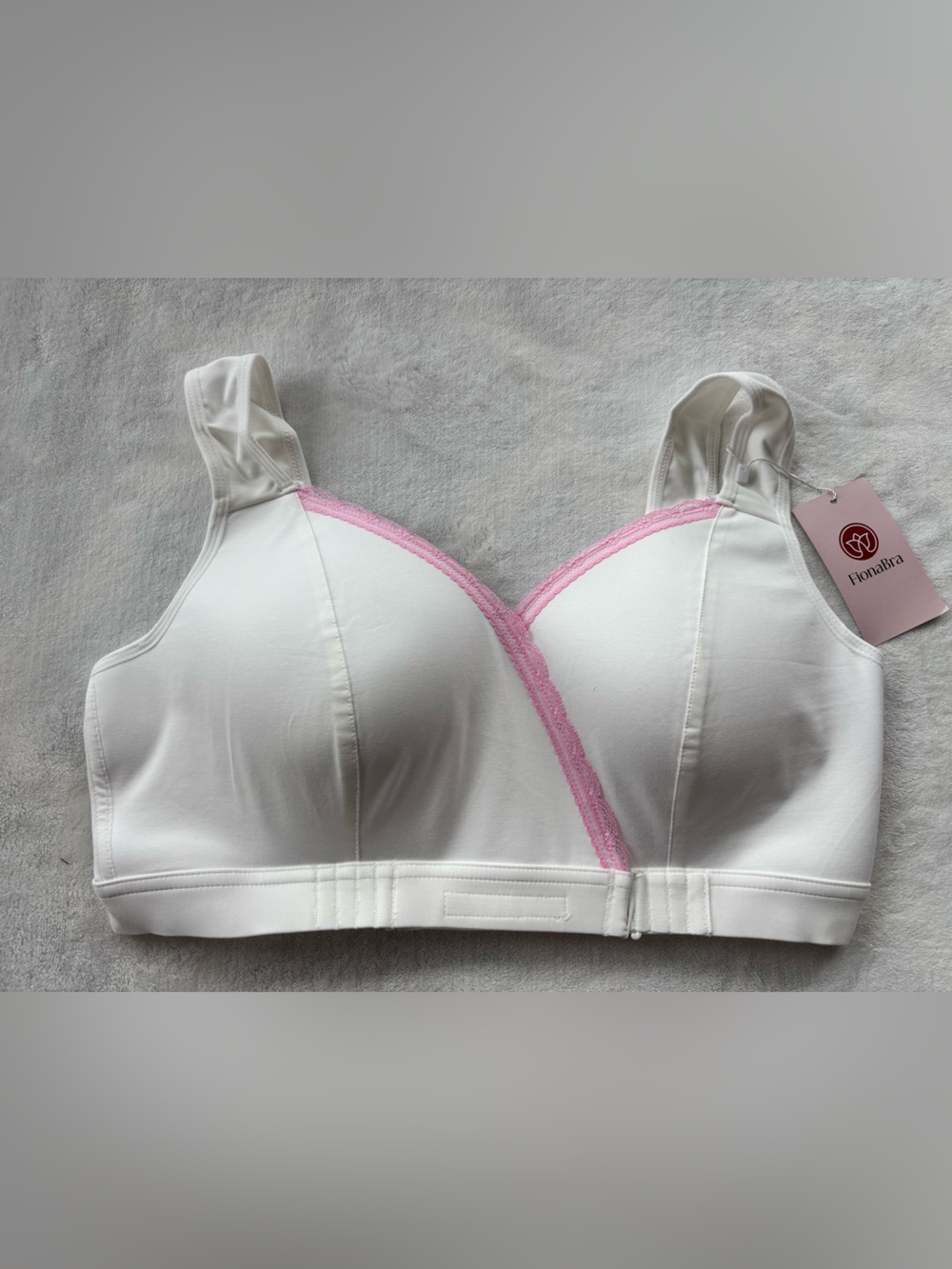 NWT FionaBra Crossover Wireless Front-Closure Comfort Bra White Size XL